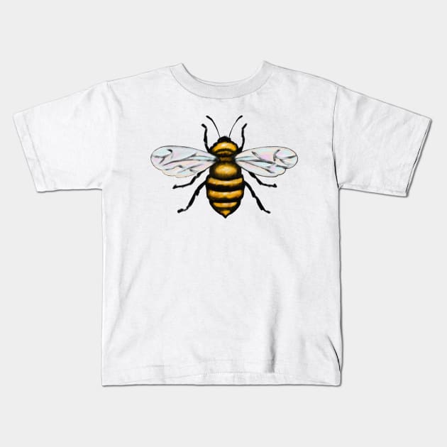 Painted Bee Kids T-Shirt by okpinsArtDesign